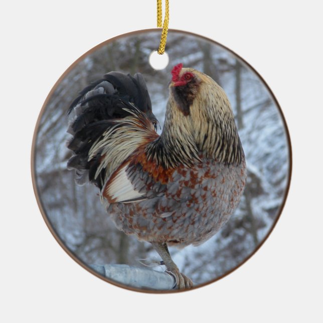 Americana Rooster Ornament (Front)