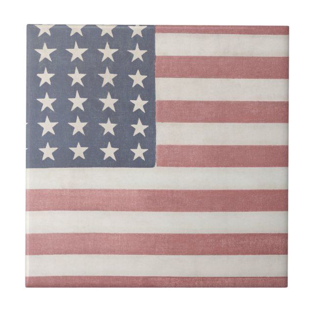 Americana Rustic American Flag Tile (Front)