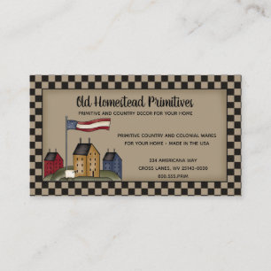 Americana Saltbox Primitive Country Rustic  Business Card