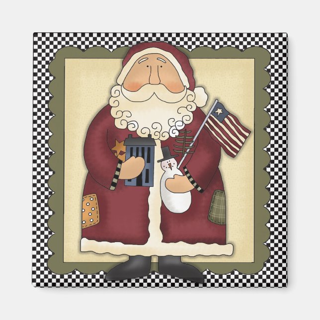 Americana Santa Claus Magnet (Front)