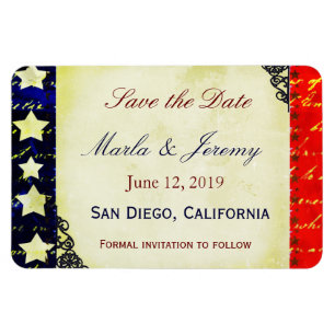 Americana save the date magnet