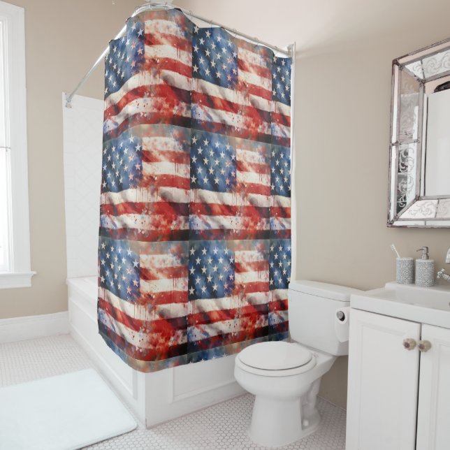 Americana  shower curtain (In Situ)