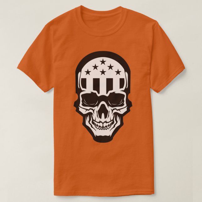 Americana Skull BW T-Shirt (Design Front)
