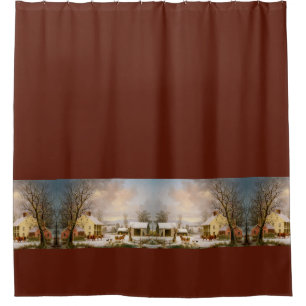 Americana Sleigh Ride Horse Country Shower Curtain
