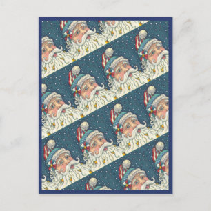 AMERICANA ST. NICK, PATRIOTIC SANTA CHRISTMAS POSTCARD