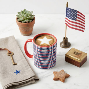 Americana stars and stripes mug