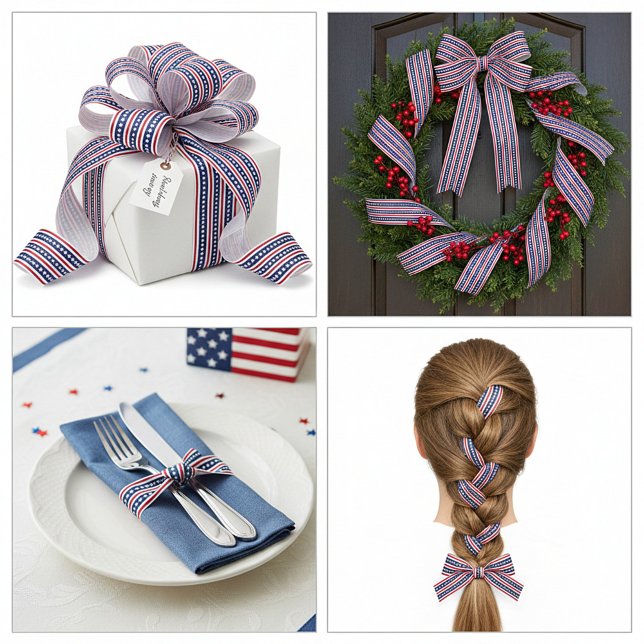 Americana stars and stripes satin ribbon (Creator Uploaded)