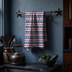 Americana stars and stripes tea towel