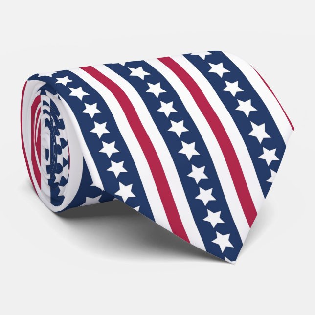 Americana stars and stripes  tie (Rolled)