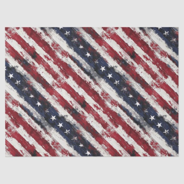 Americana Stars & Stripes – 10lb, 17"x23" T Tissue Paper (Front)