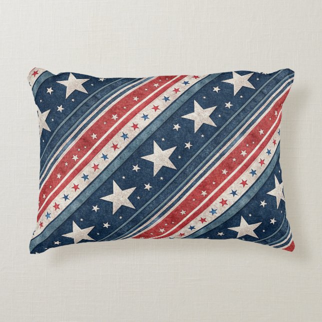 Americana/Stars Stripes/Patriotic Decorative Cushion (Front)