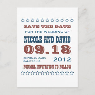 Americana stars wedding announcement save the date