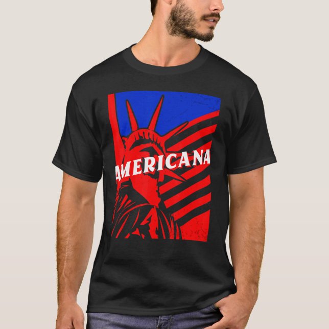 Americana Statue of Liberty BJJ Jiu Jitsu MMA Figh T-Shirt (Front)