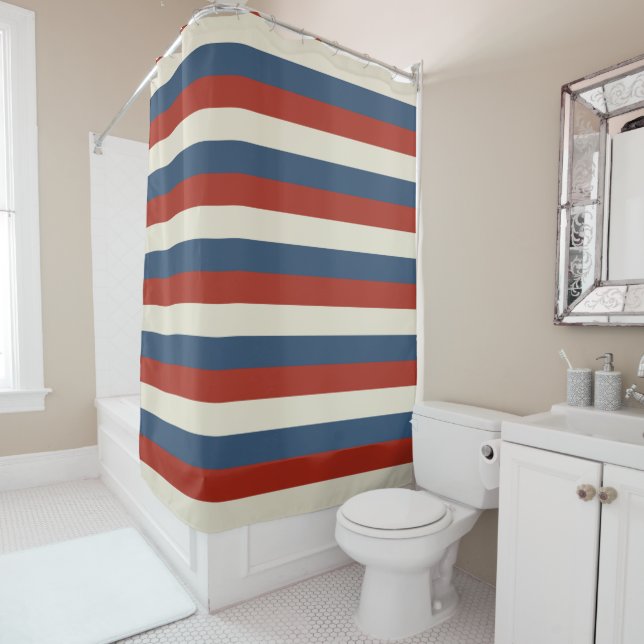 Americana Stripes – Bold Shower Curtain (In Situ)