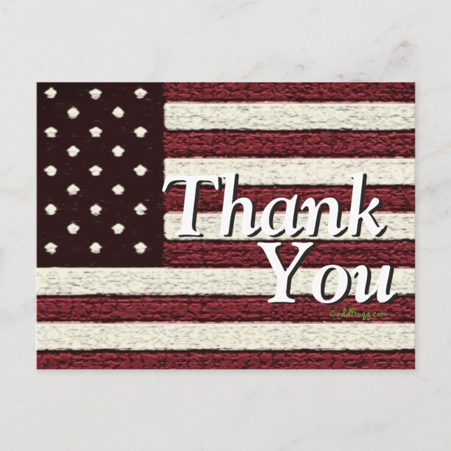 Americana USA Stars and Stripes Thank You Postcard (Front)