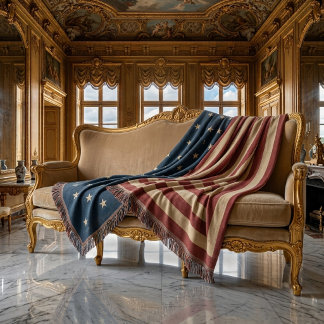 Americana Vintage  13 Flag Stripes  Throw Blanket