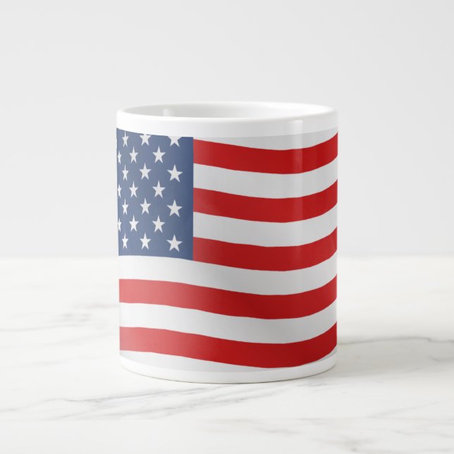 #AmericanFlag #Patriotism #StarsAndStripes Large Coffee Mug (Front)