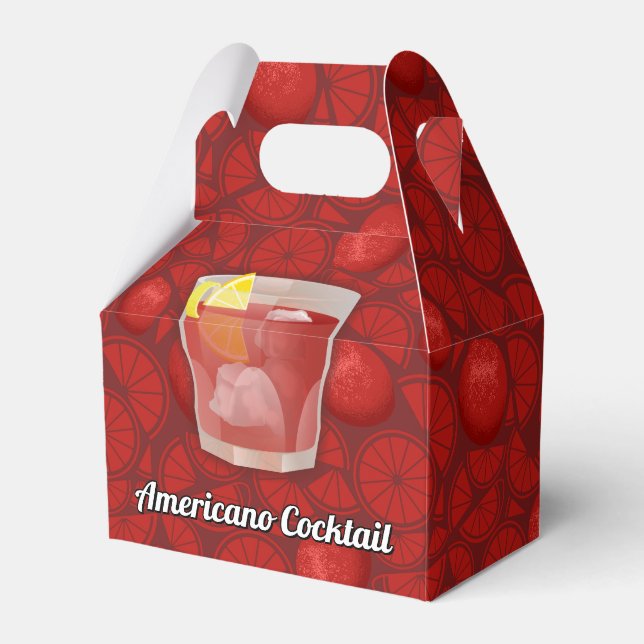Americano cocktail favour box (Front Side)