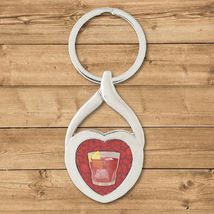 Americano cocktail key ring