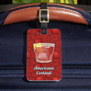 Americano cocktail luggage tag