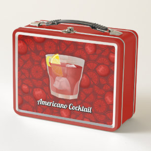 Americano Cocktail Metal Lunch Box