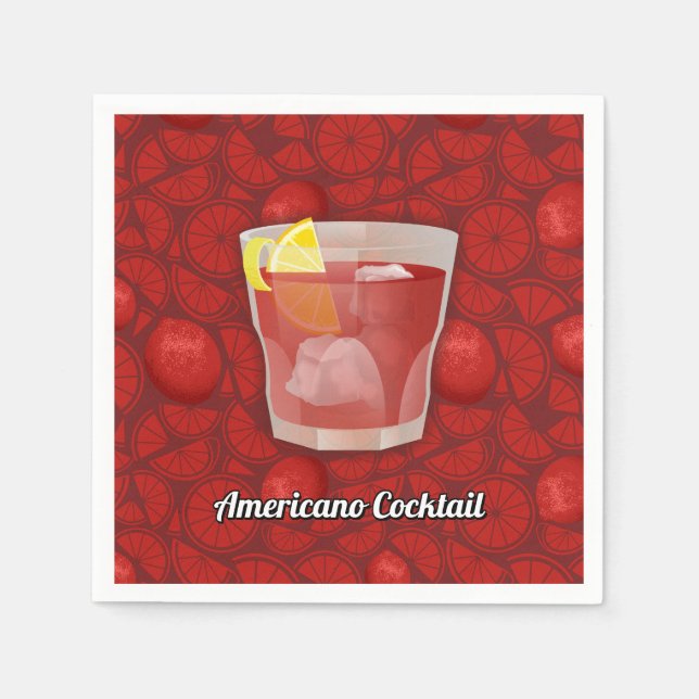 Americano cocktail napkin (Front)