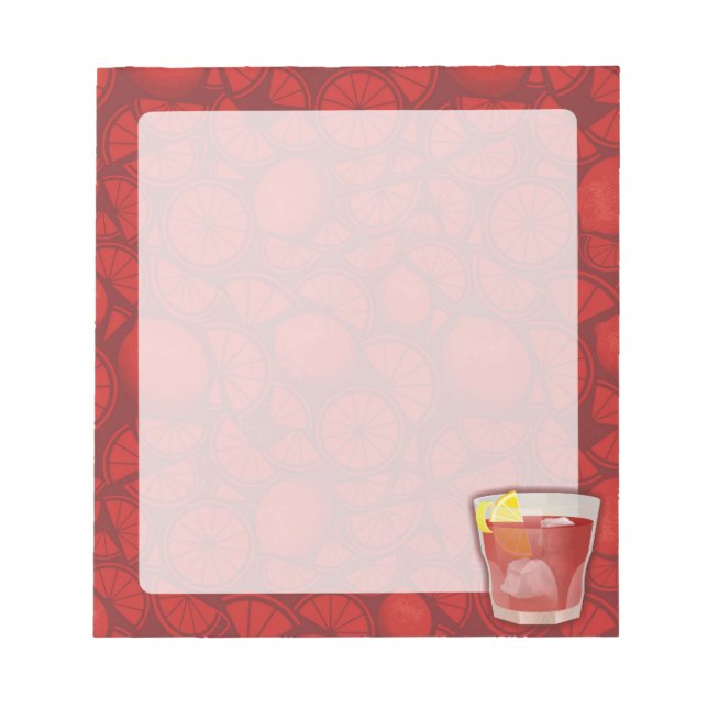 Americano cocktail notepad (Front)