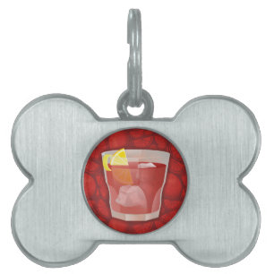 Americano cocktail pet tag