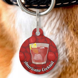 Americano cocktail pet tag