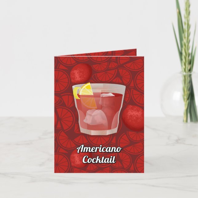 Americano Cocktail Recipe Card (Front)