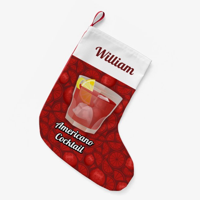 Americano cocktail small christmas stocking (Front (Hanging))