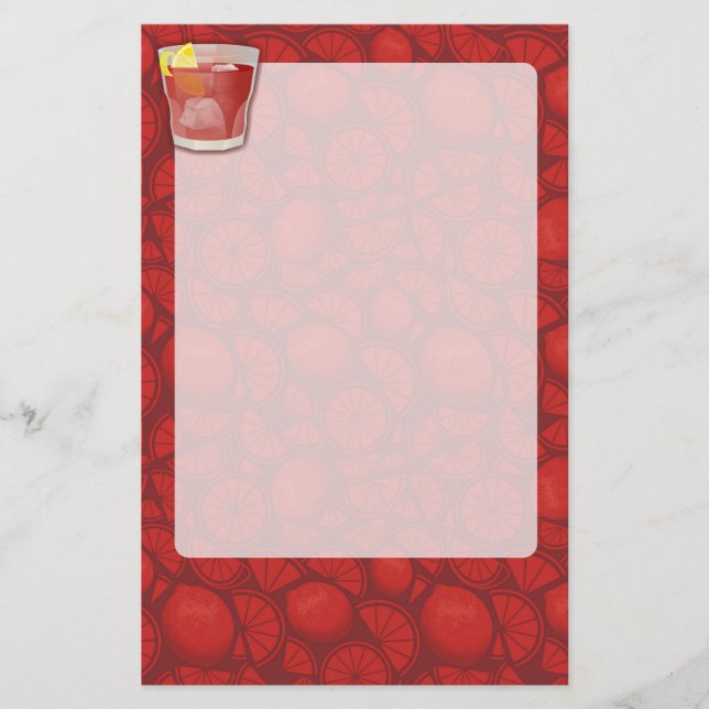 Americano cocktail stationery (Front)