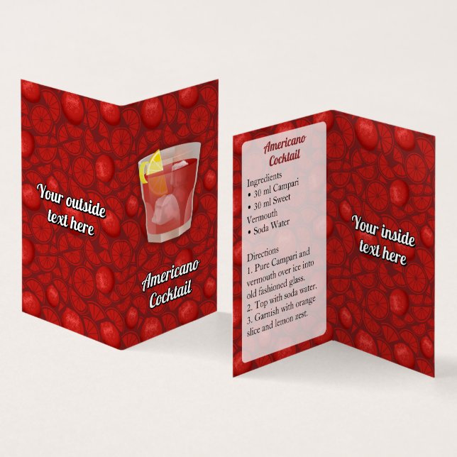 Americano Recipe Business Card (Inside and Outside)