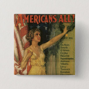 Americans All 15 Cm Square Badge