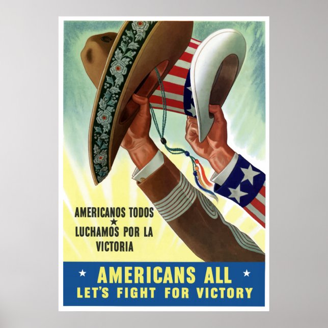 Americans All Let's Fight For Victory Poster (Front)