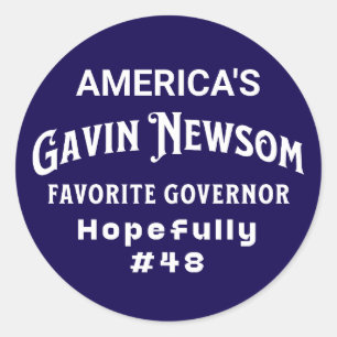 American's Favorite Governor   Gavin Newsom Classic Round Sticker
