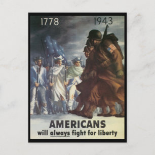 Americans Fight World War 2 Postcard