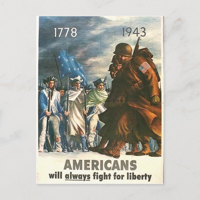 Americans Will Always Fight For Freedom! Postcard (Front)