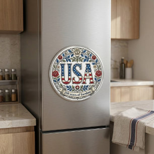 America's 250 Years of Freedom Silver Anniversary Magnet