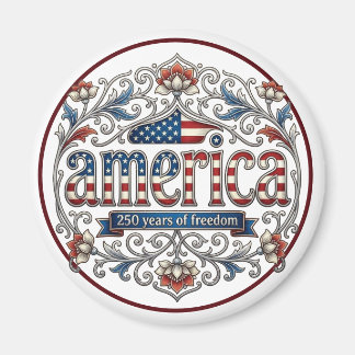 Americas 250 Years Silver Anniversary USA Souvenir Magnet