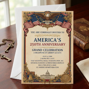 America's 250th Anniversary Celebration Vintage Invitation