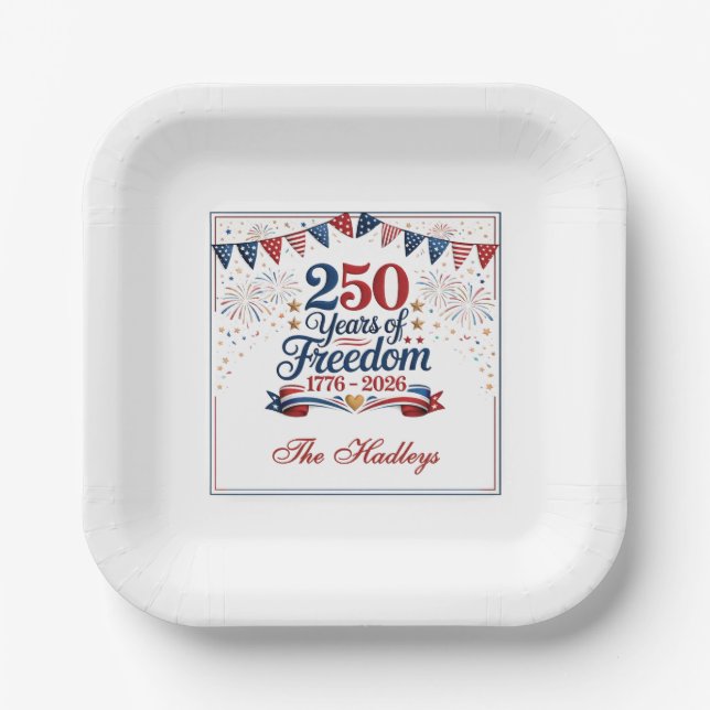 America's 250th Anniversary Paper Plate (Front)