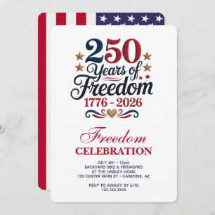 America's 250th Anniversary Party Invitation