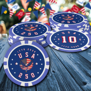 America's 250th Anniversary USA 250 1776 2026 Poker Chips