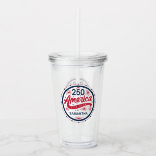 America's 250th Anniversary USA 4th of July Party Acrylic Tumbler