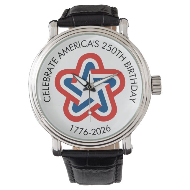 America's 250th Birthday - 1776-2026 Vintage Star Watch (Front)