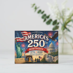 America's 250th Birthday 4th of July Postcard