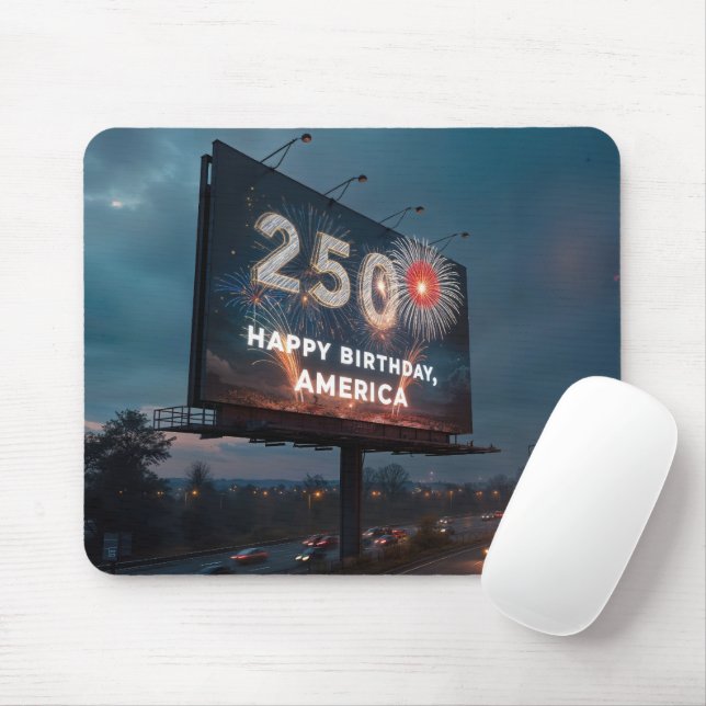 America's 250th Birthday Billboard Mouse Mat (With Mouse)
