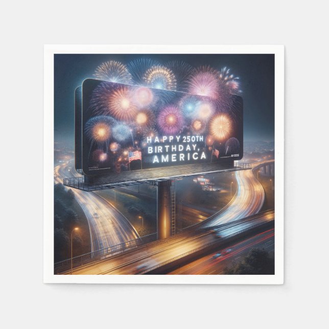 America's 250th Birthday Billboard Napkin (Front)