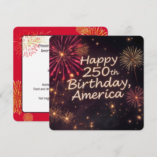 America's 250th Birthday Celebration  Invitation (Front/Back)